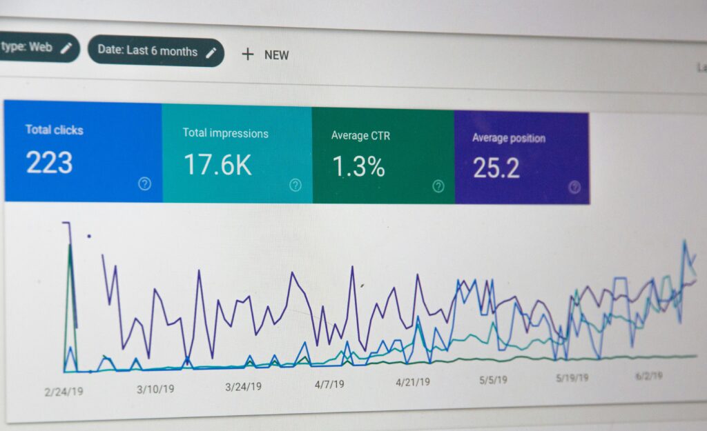 a computer screen showing a chart of data and data